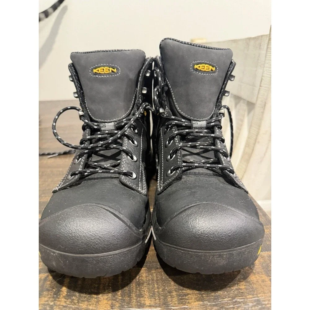 KEEN Men's Steel Toe Work Boots Black 9D EH ASTM F2413-11 1016778